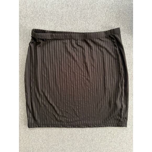 SHEIN Dresses & Skirts - SHEIN Curve | Women's Solid Ribbed Mini Skirt | 0XL